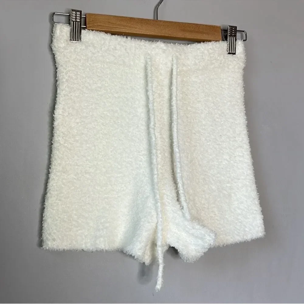 NWT Garage White Soft Fuzzy Shorts